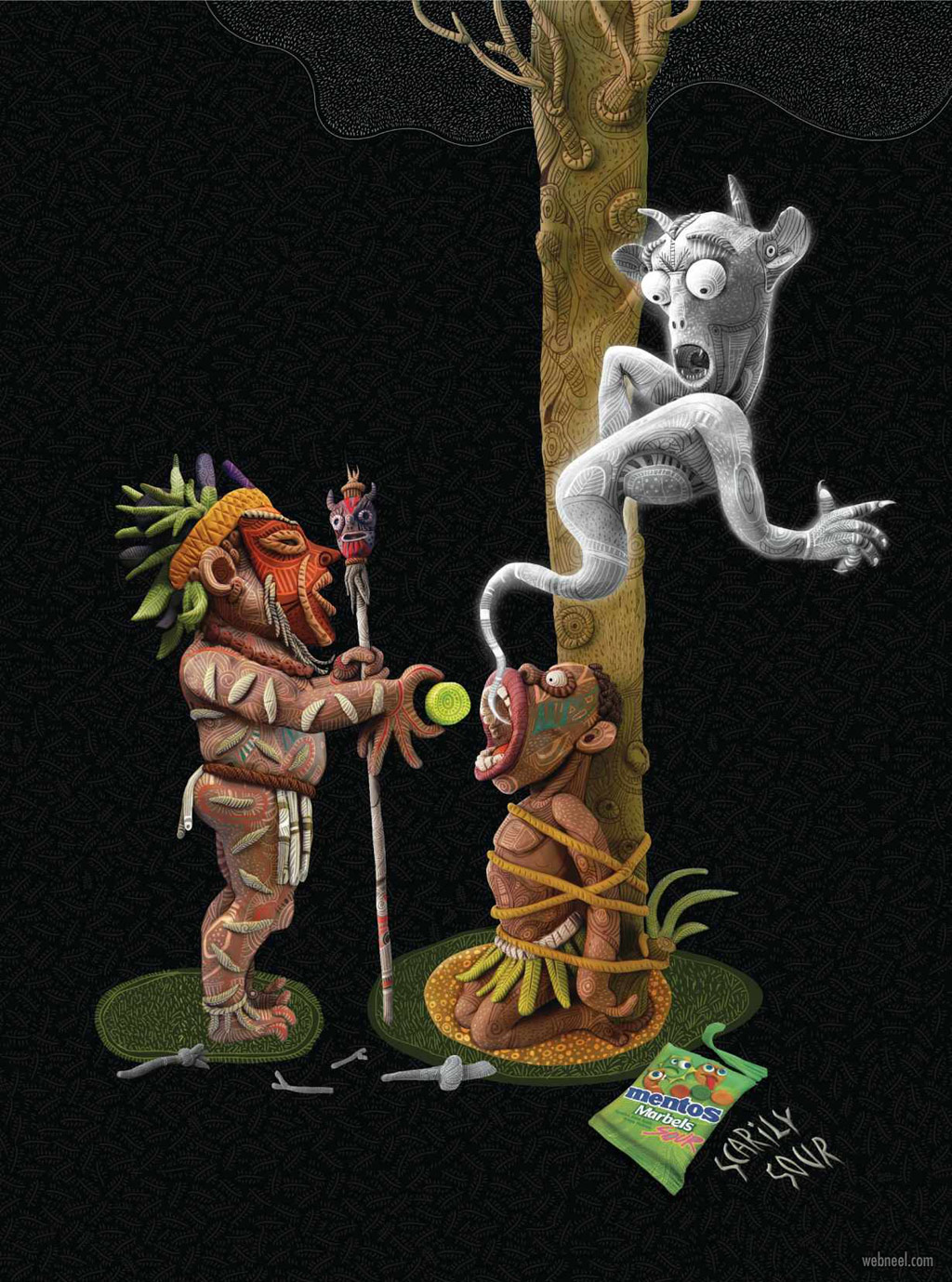 advertising ideas print ad mentos clay artwork