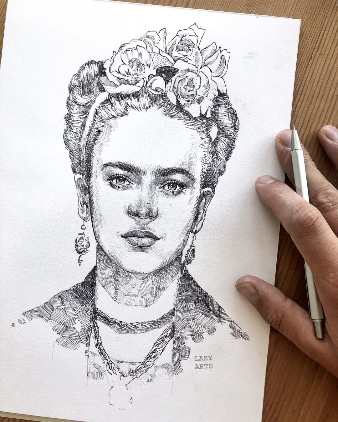 pencil drawing lady by florian erb