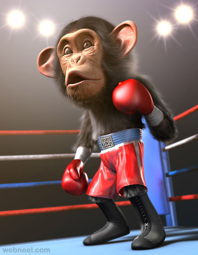 3d animals monkey