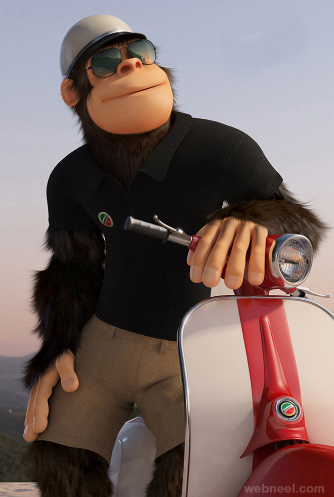 3d animals monkey