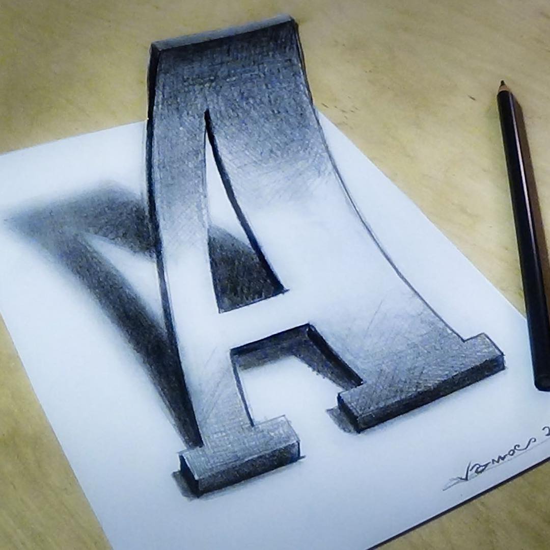 alphabet 3d drawing by sandor vamos