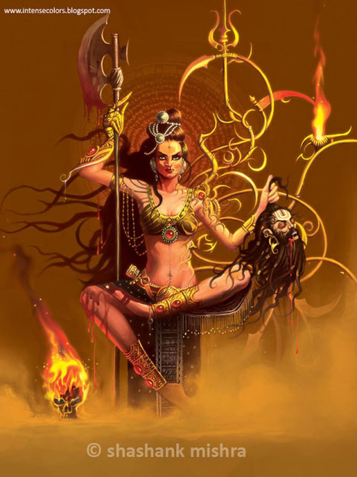 digital painting indian mythological character by shashank mishra
