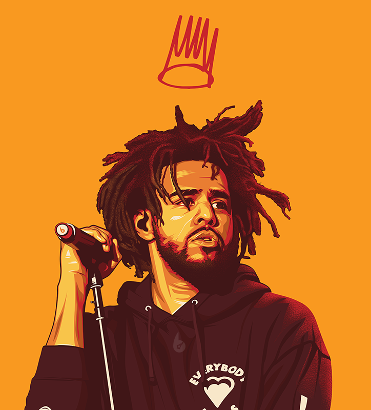 vexel art portrait vector illustration j cole by biko tecson