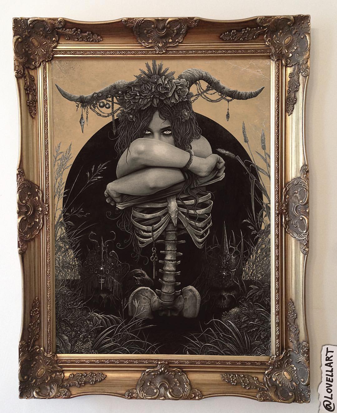 Skeleton Surreal Drawing Art by Christopher Lovell