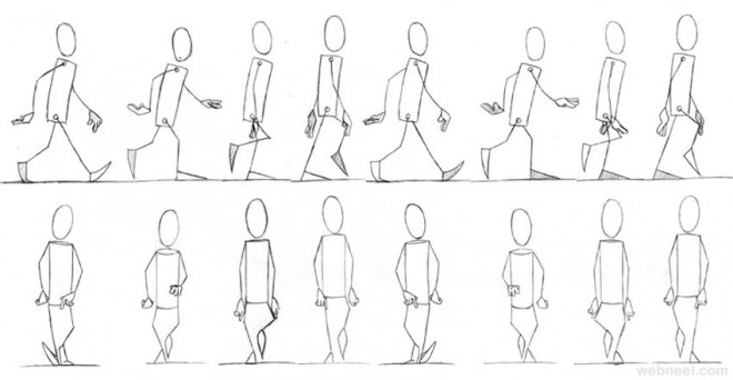 walk cycle front animation