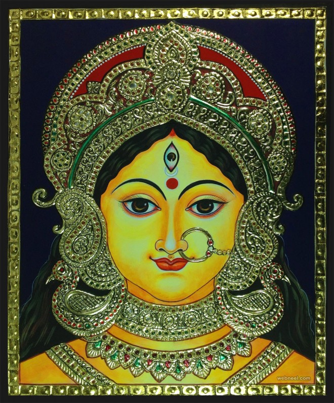 tanjore painting durga