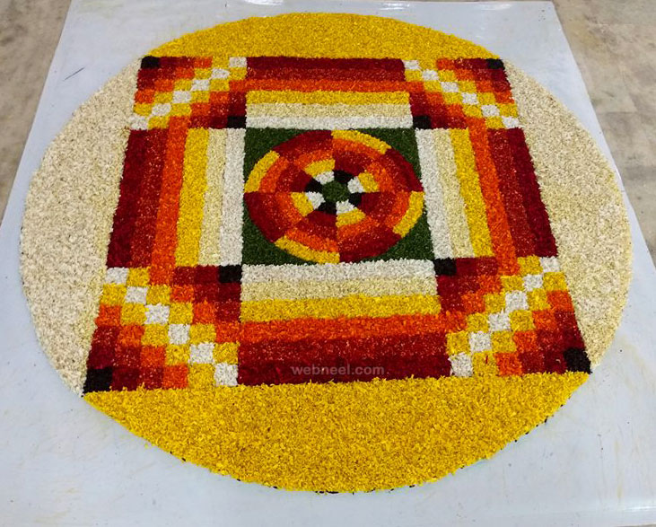 onam pookalam art competition winner