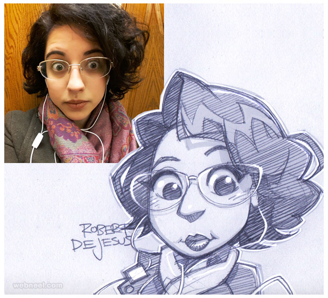 convert photo to cartoon drawing by robert