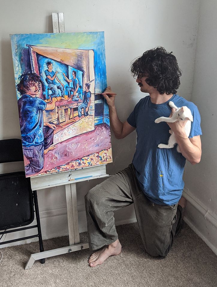 painting self portrait by seamus wray