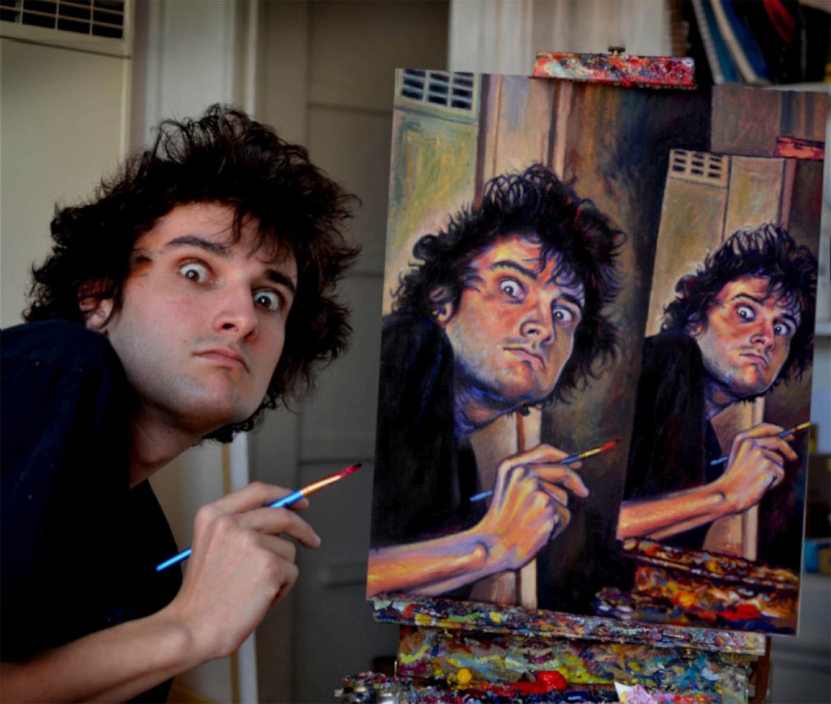 painting self portrait by seamus wray