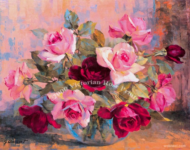 rose painting danset half