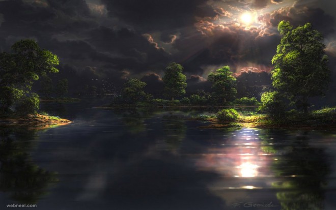 lake matte painting by feliks