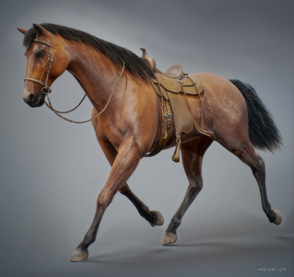 3d model horse animal by nonecg