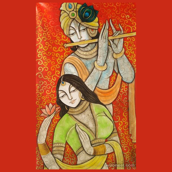 radha krishna indian artwork