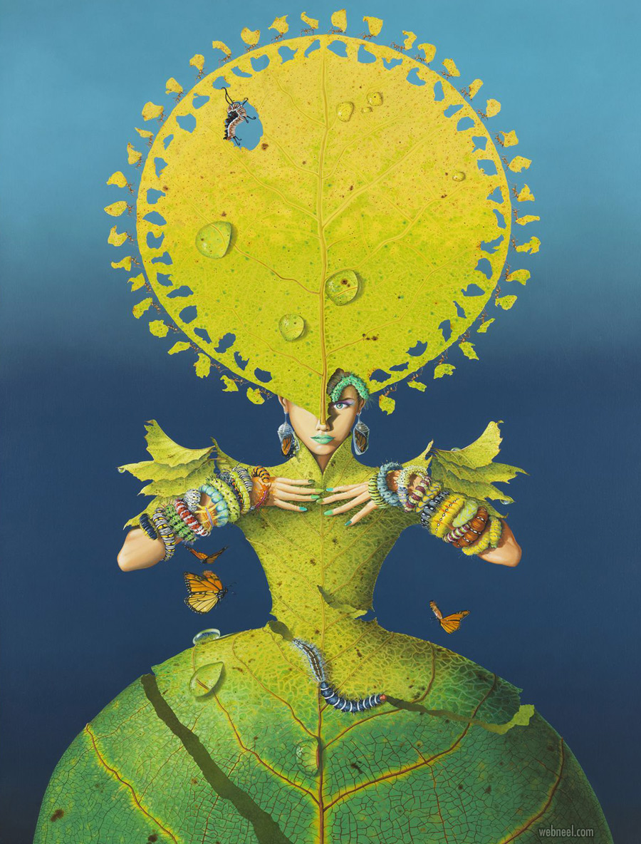 surreal painting artwork plant by nil gleyen