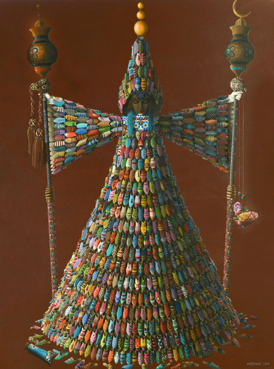 surreal painting artwork babouches by nil gleyen