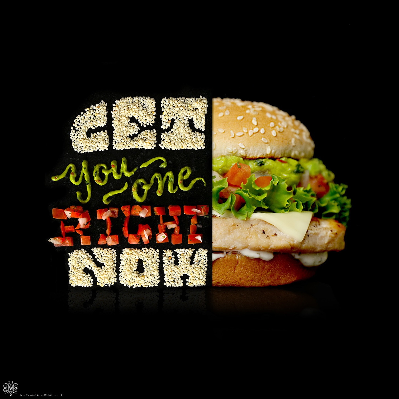 Advertising typography design burger by Danielle Evans