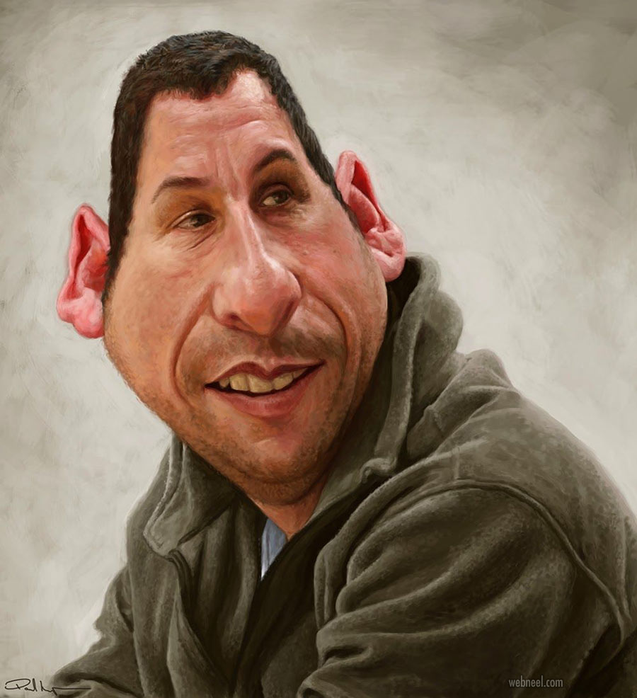 adam sandler celebrity caricature drawing by paul