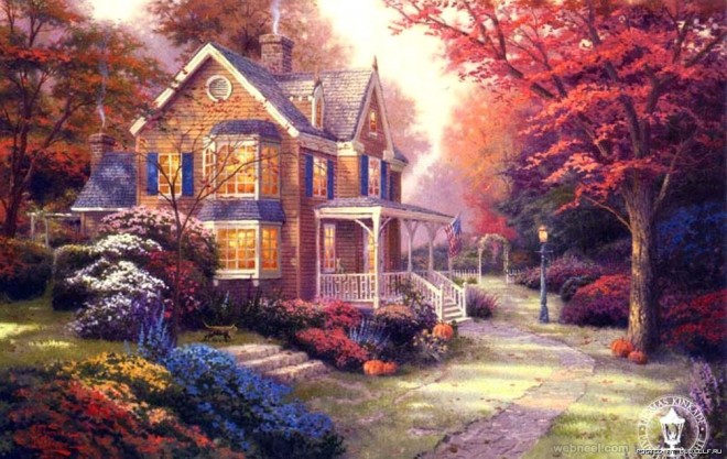 christmas painting by thomas kinkade