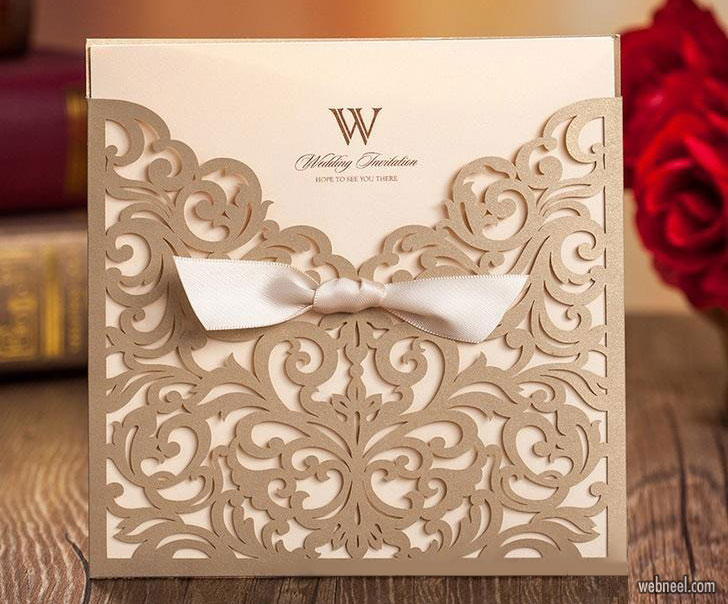 wedding card design idea modern creative