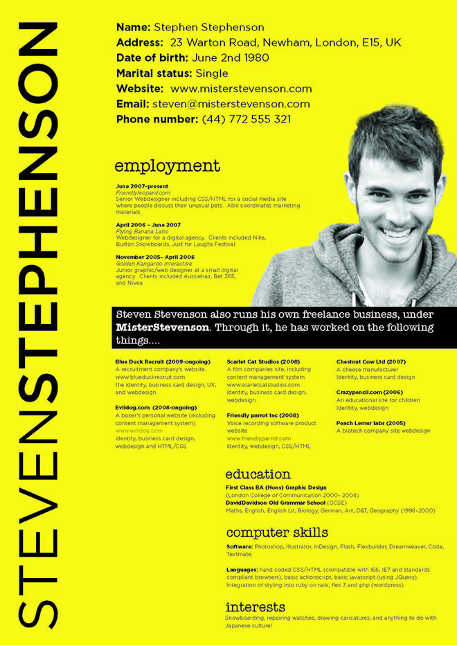 creative resume design