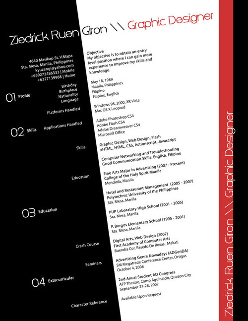 creative resume design