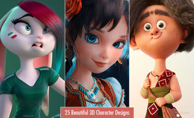 25 Beautiful and Realistic 3D Character Designs from Top Designers