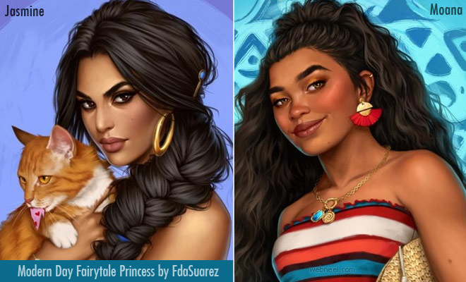 15 Modern-Day Fairy-Tale Princess Digital Portrait Paintings by FdaSuarez