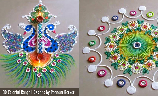 30 Colorful and Beautiful Diwali Rangoli Designs by Poonam Borkar