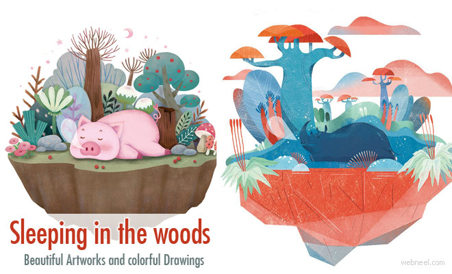 Beautiful Drawings and Colorful illustrations from the World Sleep Day series
