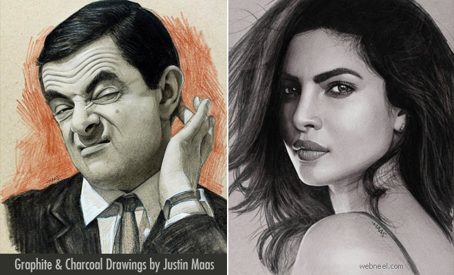 Perfect Shady Pose - Graphite Sketches and Charcoal Drawings by Justin Maas