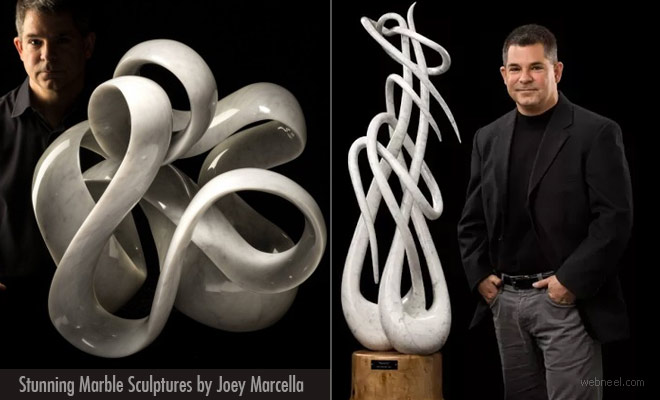 Metal Ribbons Redefined by Joey Marcella's Marble Sculptures
