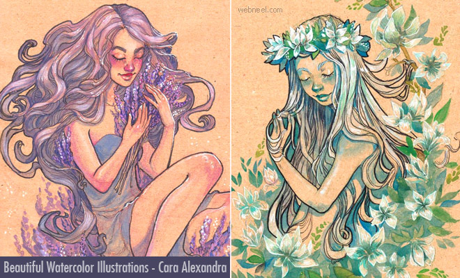 My Muses of Beauty - 10 Beautiful Watercolor Illustrations by Cara Alexandra