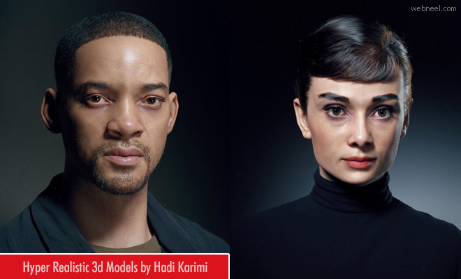 Hyper realistic 3D models of celebrities by Hadi Karimi