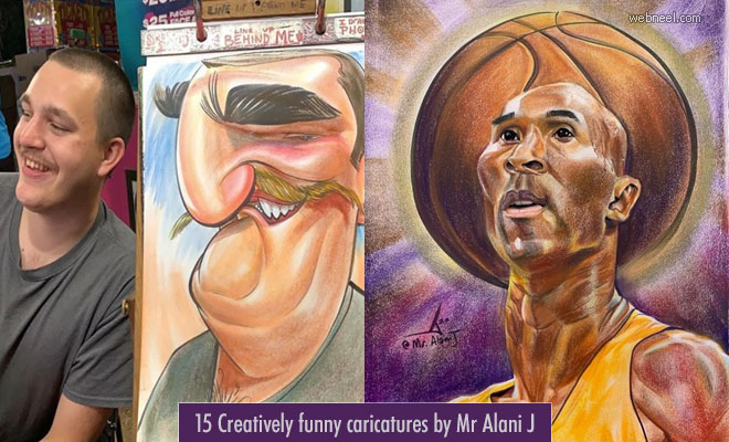 The Fastest Caricature Making Artist Alani - 15 Funny Caricature Drawings