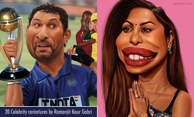 20 Absolutely Funny Celebrity Caricatures by Ramanjit Kaur Gabri
