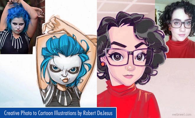 25 Creative Photo to Cartoon illustrations by Robert DeJesus