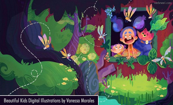 10 Colorful Children stories Digital illustrations by Vanessa Morales