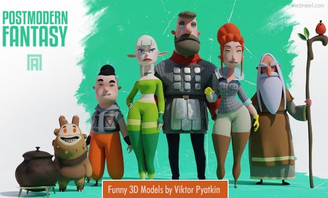 20 Cute and Funny 3D Cartoon Model Designs by Viktor Pyatkin
