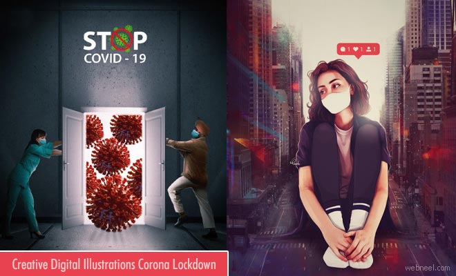 15 Creative digital illustrations on Corona lock-down by Artists around the world