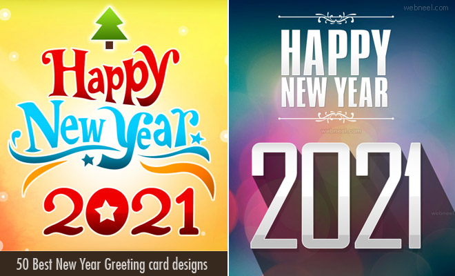 50 Best New Year Greeting card designs from top designers - 2021