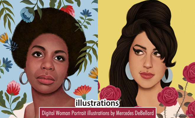 Emotions Run High - Digital Woman Portrait illustrations by Mercedes DeBellard 1