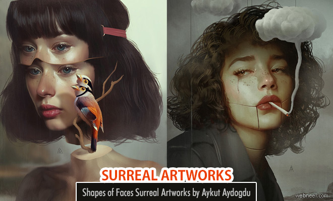 Shapes of Faces Surreal Artworks by Aykut Aydogdu