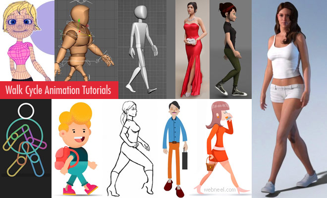 20 Best Human Walk Cycle Animation Tutorials for beginners - 2D and 3D