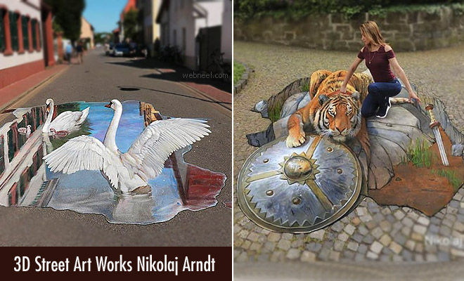 Hyper-Realistic 3D Street Art works by Nikolaj Arndt