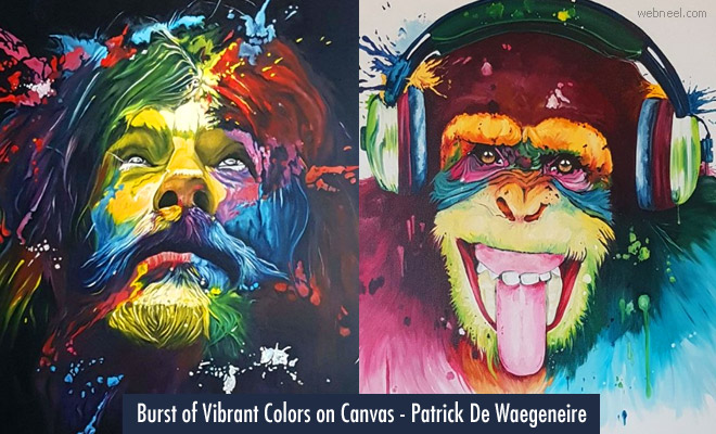 Burst of Vibrant Colors on Canvas - 15 Colorful Oil Paintings by Patrick De Waegeneire