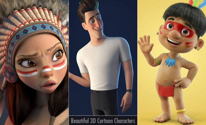 20 Beautiful and Creative 3D Cartoon Characters and Funny 3D Models
