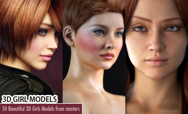 50 Beautiful 3D Girls and CG Girl Models from top 3D Designers