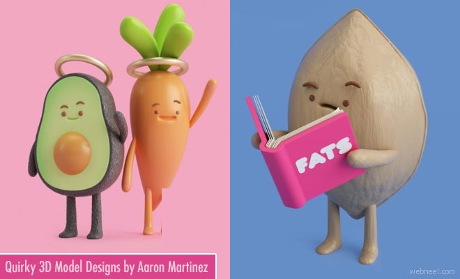 Quirky 3D Model Designs and illustrations by Aaron Martinez