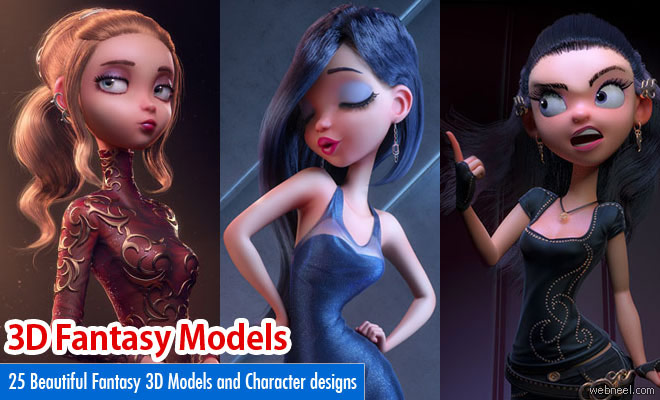 25 Beautiful Fantasy 3D Models and Character designs by Carlos Ortega